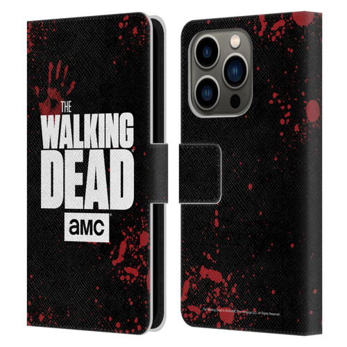 AMC The Walking Dead Logo Black Leather Book Wallet Case Cover For Apple iPhone 14 Pro