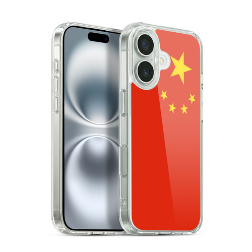 Head Case Designs Football Country Flags 1 China Chinese Zhongguo Soft Gel Case for Apple iPhone 16 & MagSafe