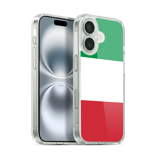 Head Case Designs Football Country Flags 1 Italy Italian Italia Soft Gel Case for Apple iPhone 16 & MagSafe
