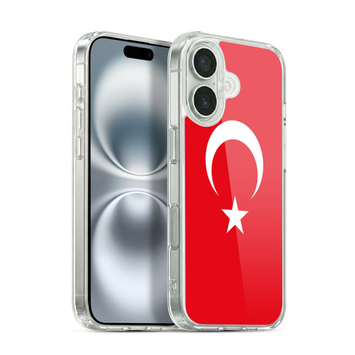 Head Case Designs Football Country Flags 1 Turkey Turkish Türkiye Türk Soft Gel Case for Apple iPhone 16 & MagSafe