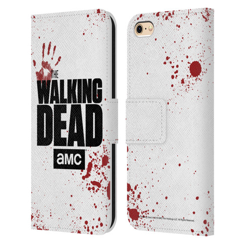 AMC The Walking Dead Logo White Leather Book Wallet Case Cover For Apple iPhone 6 / iPhone 6s