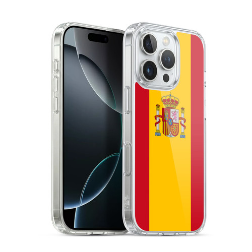 Head Case Designs Football Country Flags 1 Spain Spanish España Soft Gel Case for Apple iPhone 16 Pro & MagSafe