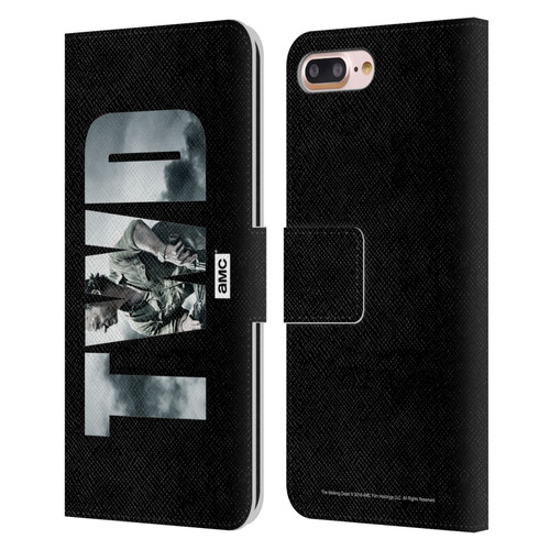 AMC The Walking Dead Logo Landscape Leather Book Wallet Case Cover For Apple iPhone 7 Plus / iPhone 8 Plus
