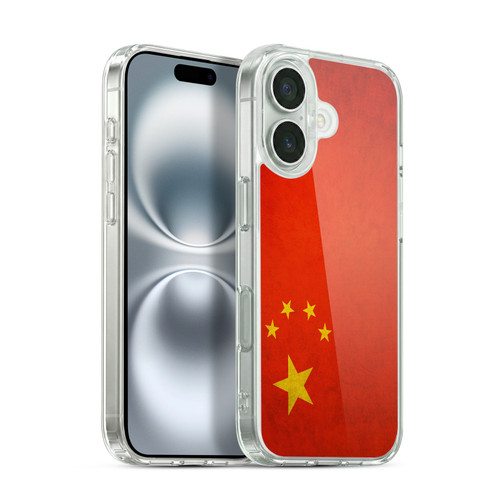 Head Case Designs Football Vintage Flags China Chinese Zhongguo Soft Gel Case for Apple iPhone 16 & MagSafe