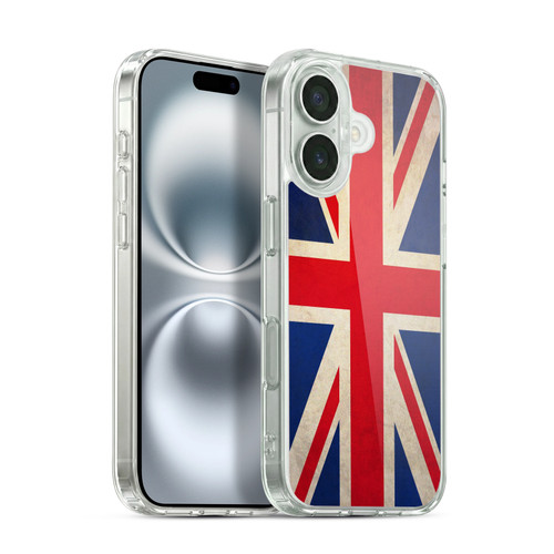 Head Case Designs Football Vintage Flags Great Britain British UK Union Jack Soft Gel Case for Apple iPhone 16 & MagSafe