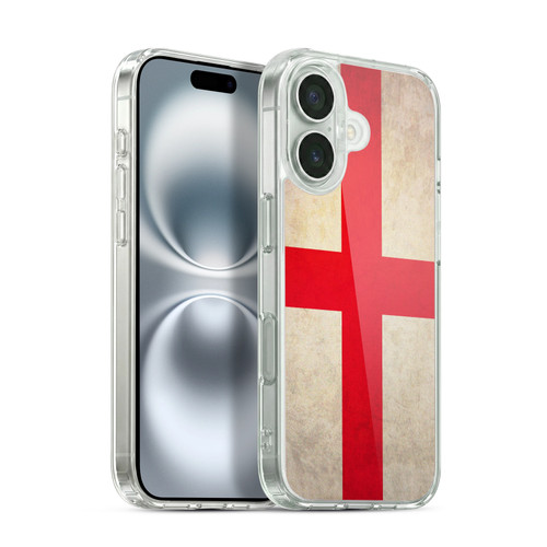 Head Case Designs Football Vintage Flags England English St. George Soft Gel Case for Apple iPhone 16 & MagSafe