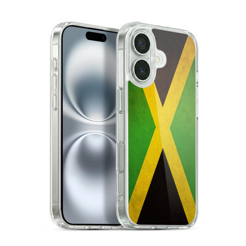Head Case Designs Football Vintage Flags Jamaica Jamaican Jamaica Soft Gel Case for Apple iPhone 16 & MagSafe