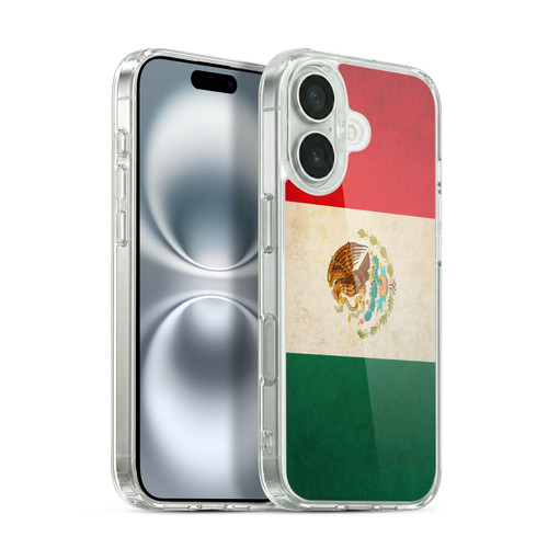Head Case Designs Football Vintage Flags Mexico Mexican México Aztec Soft Gel Case for Apple iPhone 16 & MagSafe