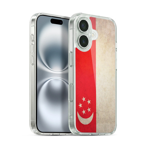 Head Case Designs Football Vintage Flags Singapore Singaporean Singapura Soft Gel Case for Apple iPhone 16 & MagSafe