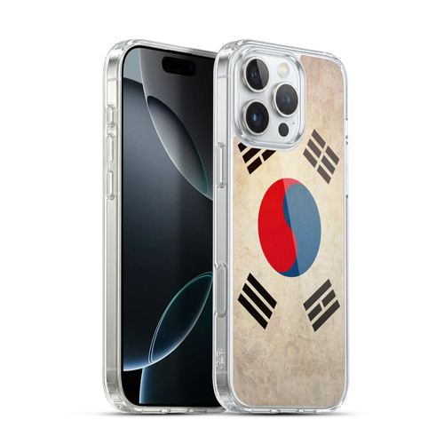 Head Case Designs Football Vintage Flags South Korea Korean Hanguk Soft Gel Case for Apple iPhone 16 Pro Max & MagSafe