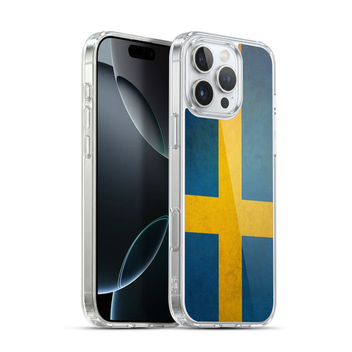Head Case Designs Football Vintage Flags Sweden Swedish Sverige Nordic Soft Gel Case for Apple iPhone 16 Pro Max & MagSafe