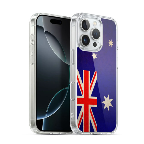Head Case Designs Football Vintage Flags Australia Australian Southern Cross Soft Gel Case for Apple iPhone 16 Pro & MagSafe