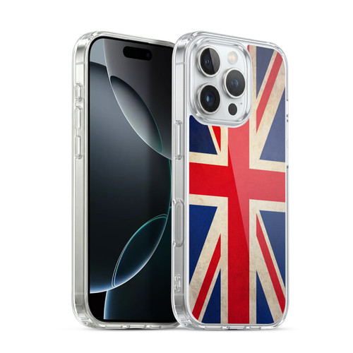 Head Case Designs Football Vintage Flags Great Britain British UK Union Jack Soft Gel Case for Apple iPhone 16 Pro & MagSafe