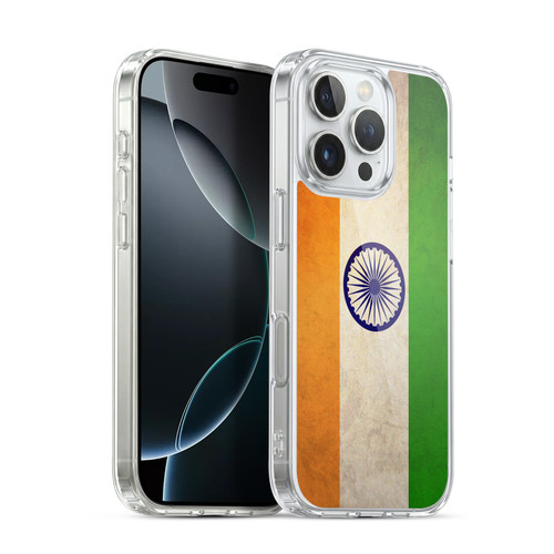 Head Case Designs Football Vintage Flags India Indian Bharat Soft Gel Case for Apple iPhone 16 Pro & MagSafe