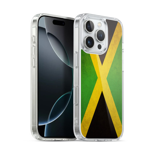 Head Case Designs Football Vintage Flags Jamaica Jamaican Jamaica Soft Gel Case for Apple iPhone 16 Pro & MagSafe