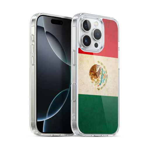 Head Case Designs Football Vintage Flags Mexico Mexican México Aztec Soft Gel Case for Apple iPhone 16 Pro & MagSafe