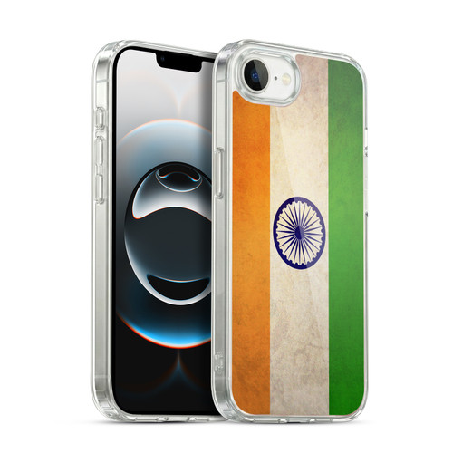 Head Case Designs Football Vintage Flags India Indian Bharat Soft Gel Case for Apple iPhone 16e / Apple iPhone 17e & MagSafe