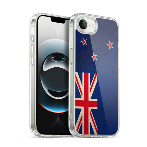 Head Case Designs Football Vintage Flags New Zealand New Zealander Aotearoa Soft Gel Case for Apple iPhone 16e / Apple iPhone 17e & MagSafe