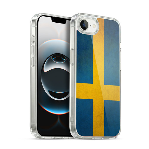 Head Case Designs Football Vintage Flags Sweden Swedish Sverige Nordic Soft Gel Case for Apple iPhone 16e / Apple iPhone 17e & MagSafe