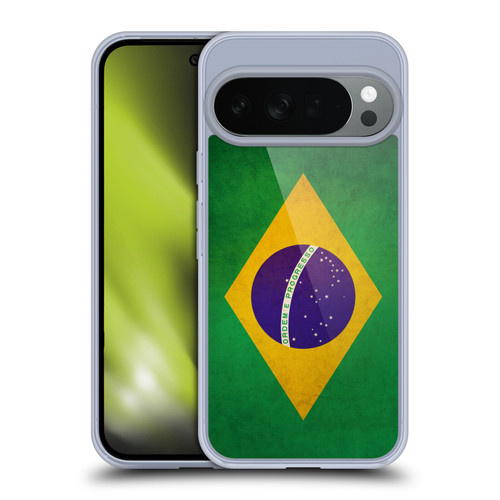 Head Case Designs Football Vintage Flags Brazil Brazilian Brasil Flag Soft Gel Case for Google Pixel 10