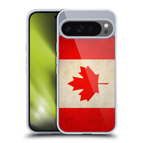 Head Case Designs Football Vintage Flags Canada Canadian Maple Leaf Soft Gel Case for Google Pixel 9 Pro XL
