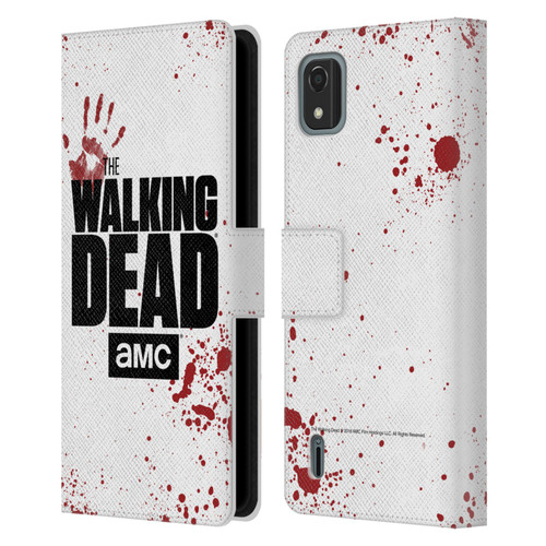 AMC The Walking Dead Logo White Leather Book Wallet Case Cover For Nokia C2 2nd Edition