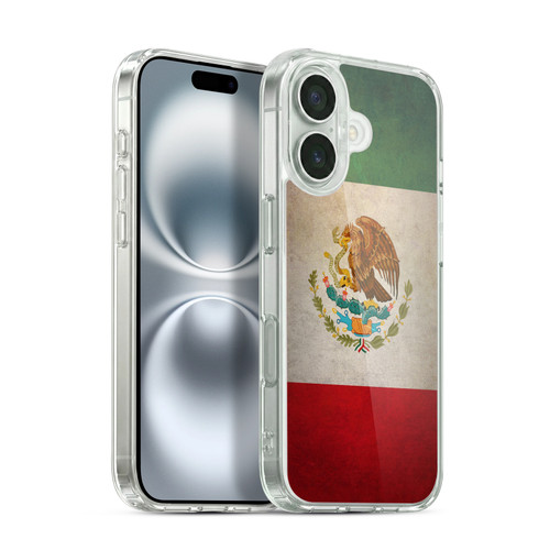 Head Case Designs Football Grunge Country Flags Mexico Mexican México Aztec Soft Gel Case for Apple iPhone 16 & MagSafe