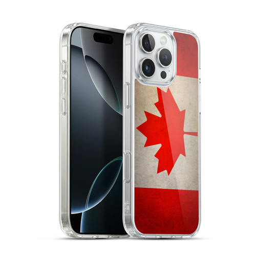 Head Case Designs Football Grunge Country Flags Canada Canadian Maple Leaf Soft Gel Case for Apple iPhone 16 Pro Max & MagSafe