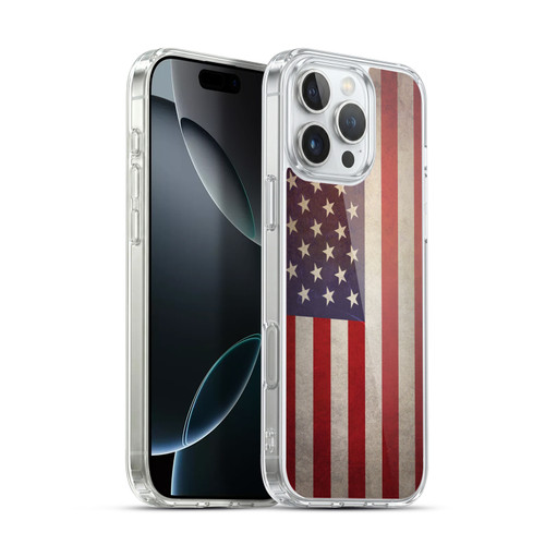 Head Case Designs Football Grunge Country Flags United States American USA Soft Gel Case for Apple iPhone 16 Pro Max & MagSafe