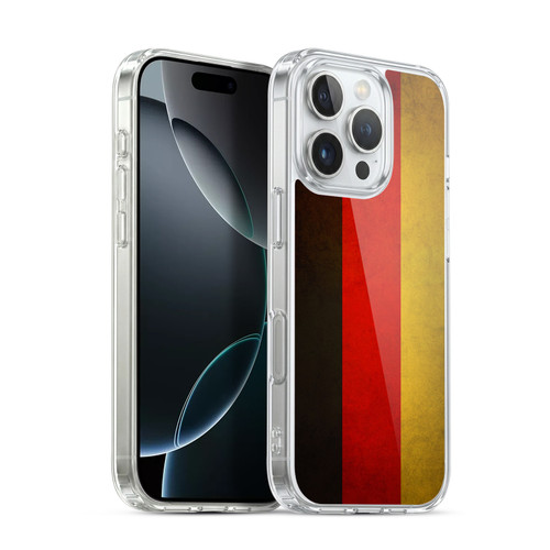 Head Case Designs Football Grunge Country Flags 1 Germany German Deutschland Soft Gel Case for Apple iPhone 16 Pro & MagSafe