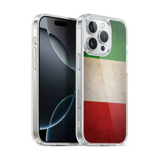Head Case Designs Football Grunge Country Flags 1 Italy Italian Italia Soft Gel Case for Apple iPhone 16 Pro & MagSafe