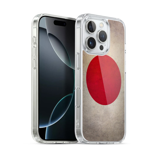 Head Case Designs Football Grunge Country Flags 1 Japan Japanese Nippon Nisshoki Soft Gel Case for Apple iPhone 16 Pro & MagSafe