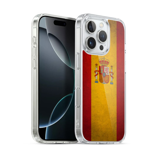 Head Case Designs Football Grunge Country Flags 1 Spain Spanish España Soft Gel Case for Apple iPhone 16 Pro & MagSafe