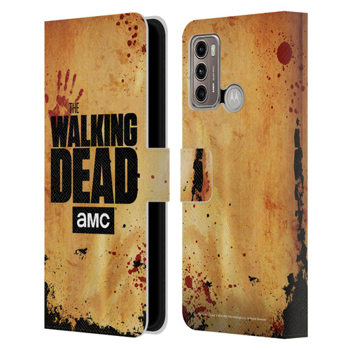 AMC The Walking Dead Logo Stacked Leather Book Wallet Case Cover For Motorola Moto G60 / Moto G40 Fusion