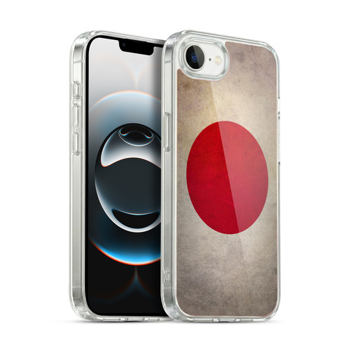 Head Case Designs Football Grunge Country Flags 1 Japan Japanese Nippon Nisshoki Soft Gel Case for Apple iPhone 16e / Apple iPhone 17e & MagSafe