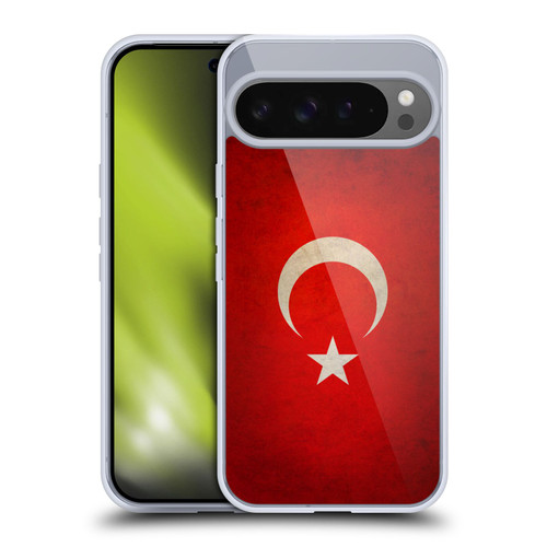 Head Case Designs Football Grunge Country Flags 1 Turkey Turkish Türkiye Türk Soft Gel Case for Google Pixel 9 Pro XL