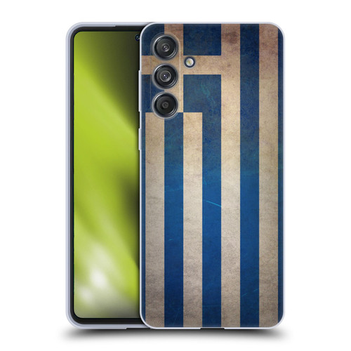 Head Case Designs Football Grunge Country Flags 1 Greece Greek Hellenic Soft Gel Case for Samsung Galaxy M55 5G