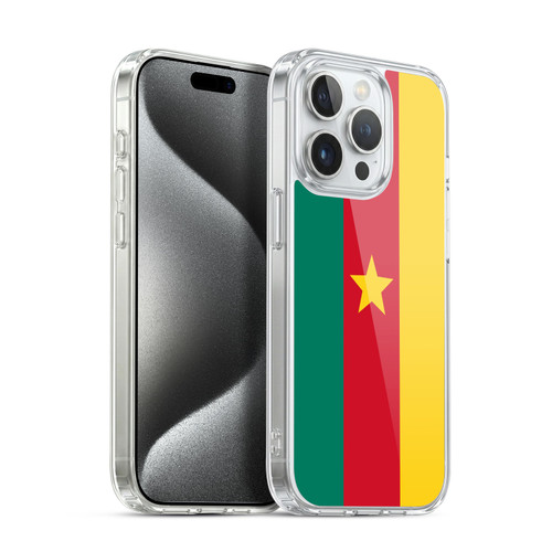 Head Case Designs Football World Flags Cameroon Cameroonian Cameroun Soft Gel Case for Apple iPhone 15 Pro & MagSafe