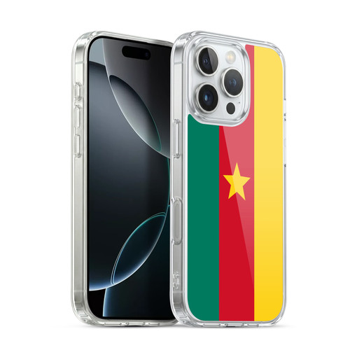 Head Case Designs Football World Flags Cameroon Cameroonian Cameroun Soft Gel Case for Apple iPhone 16 Pro & MagSafe