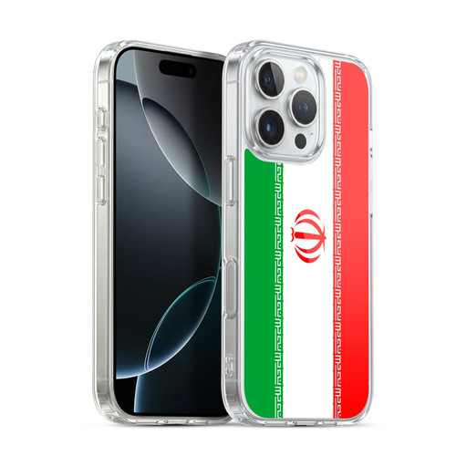 Head Case Designs Football World Flags Iran Iranian Soft Gel Case for Apple iPhone 16 Pro & MagSafe