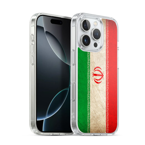 Head Case Designs Football World Flags Iran Iranian Vintage Soft Gel Case for Apple iPhone 16 Pro & MagSafe