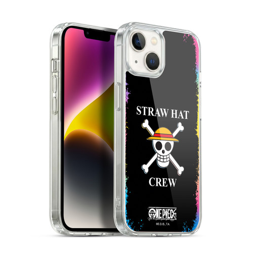 One Piece Graphic Art Colourful Crew Logo Soft Gel Case for Apple iPhone 14 Plus