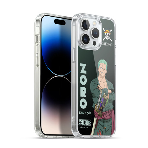 One Piece Graphic Art Roronoa Zoro Soft Gel Case for Apple iPhone 14 Pro Max & MagSafe