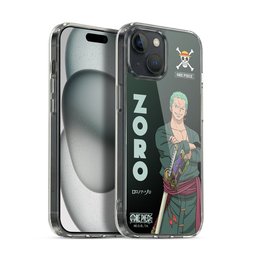 One Piece Graphic Art Roronoa Zoro Soft Gel Case for Apple iPhone 15
