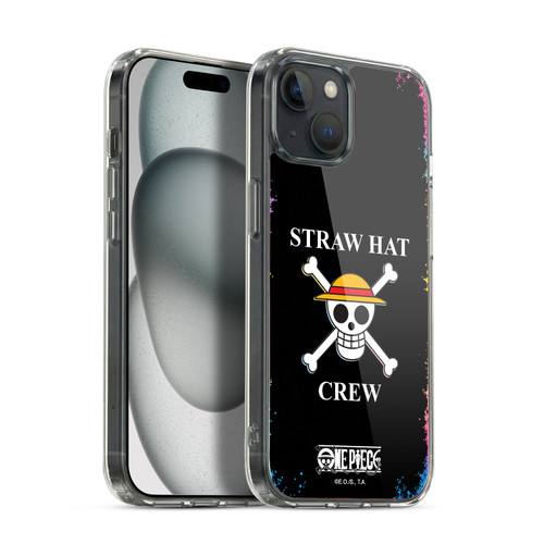 One Piece Graphic Art Colourful Crew Logo Soft Gel Case for Apple iPhone 15 Plus & MagSafe