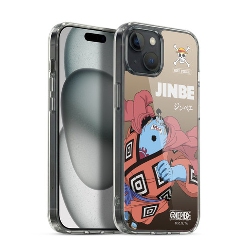 One Piece Graphic Art Jinbe Soft Gel Case for Apple iPhone 15 Plus