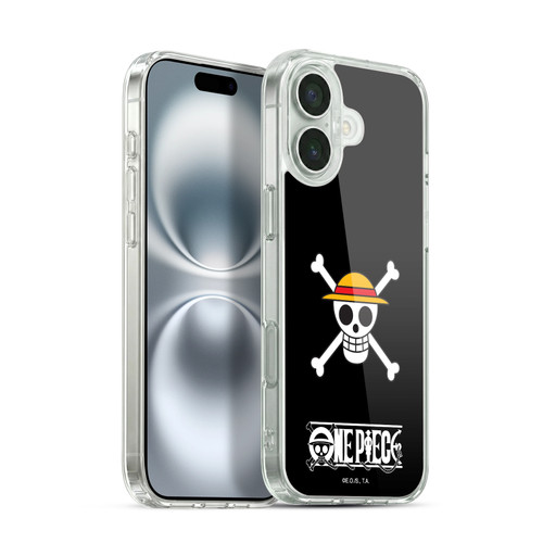 One Piece Graphic Art Classic Crew Logo Soft Gel Case for Apple iPhone 16 Plus & MagSafe