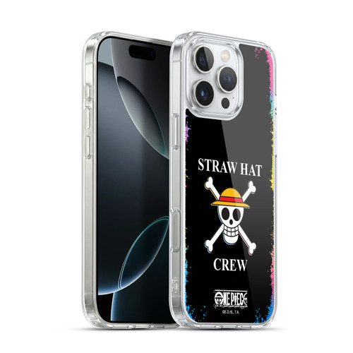 One Piece Graphic Art Colourful Crew Logo Soft Gel Case for Apple iPhone 16 Pro Max