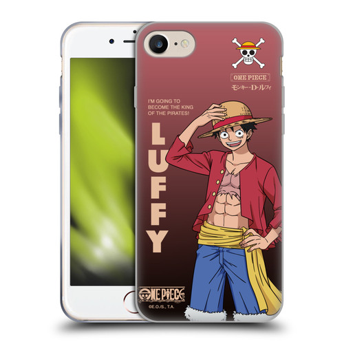 One Piece Graphic Art Monkey D. Luffy Soft Gel Case for Apple iPhone 7 / 8 / SE 2020 & 2022