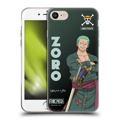 One Piece Graphic Art Roronoa Zoro Soft Gel Case for Apple iPhone 7 / 8 / SE 2020 & 2022